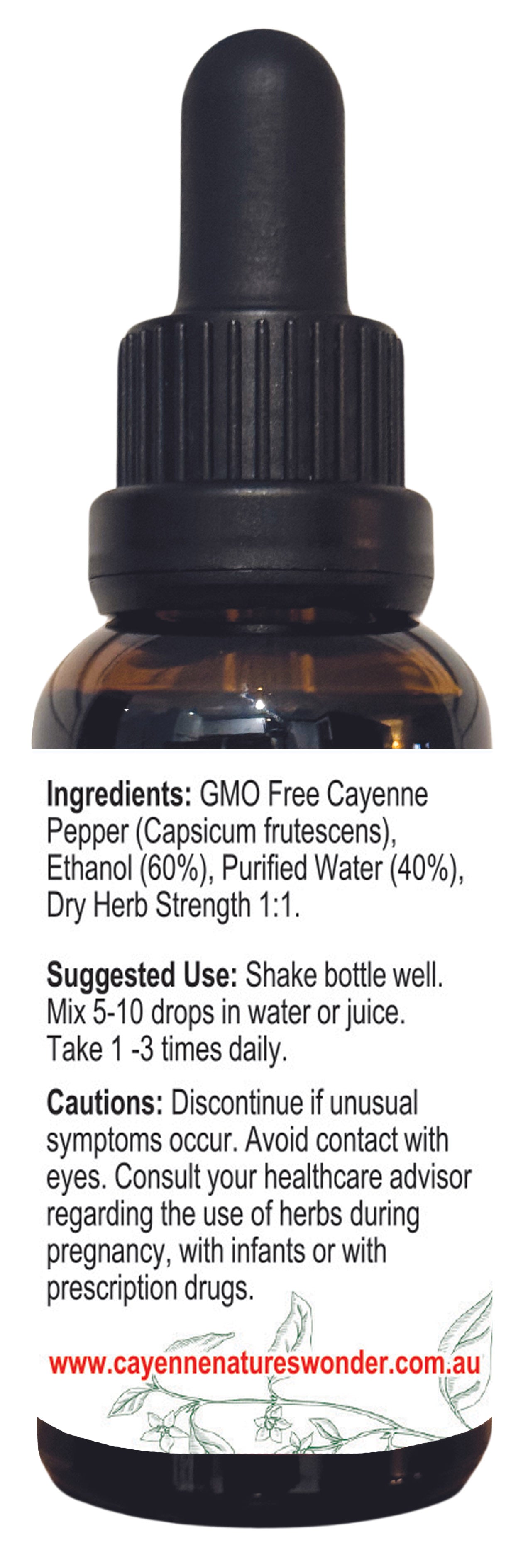 Cayenne Pepper Extract - 30ml bottle - GMO FREE - EXTRA HOT!