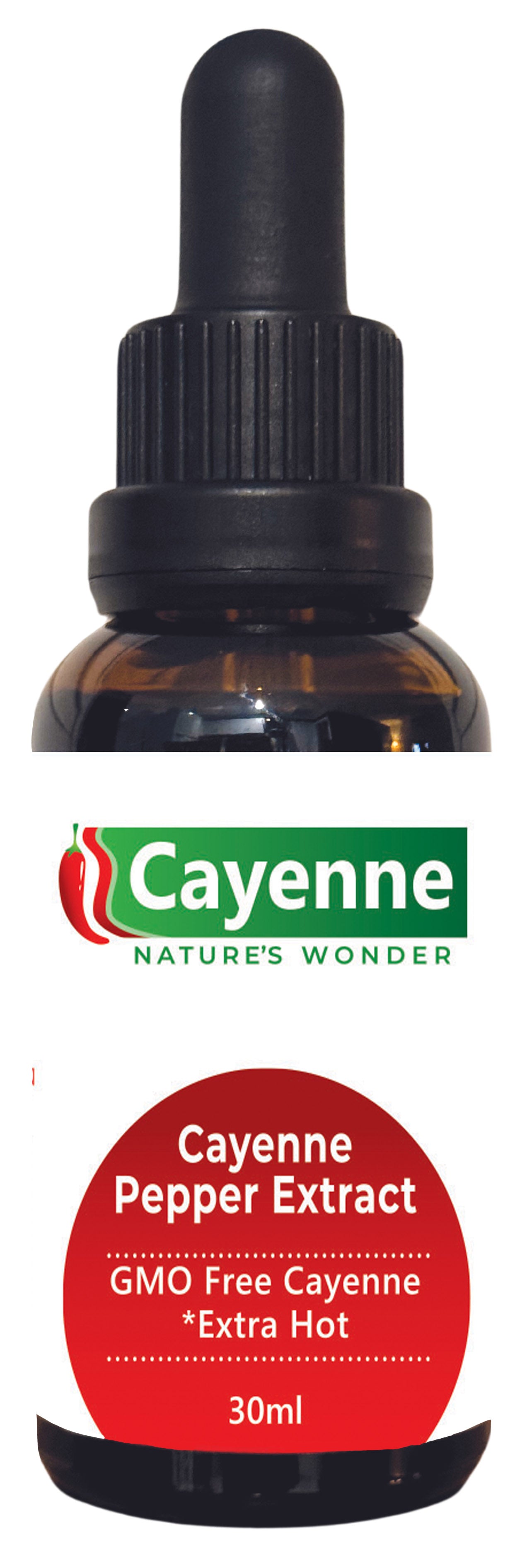 Cayenne Pepper Extract - 30ml bottle - GMO FREE - EXTRA HOT!