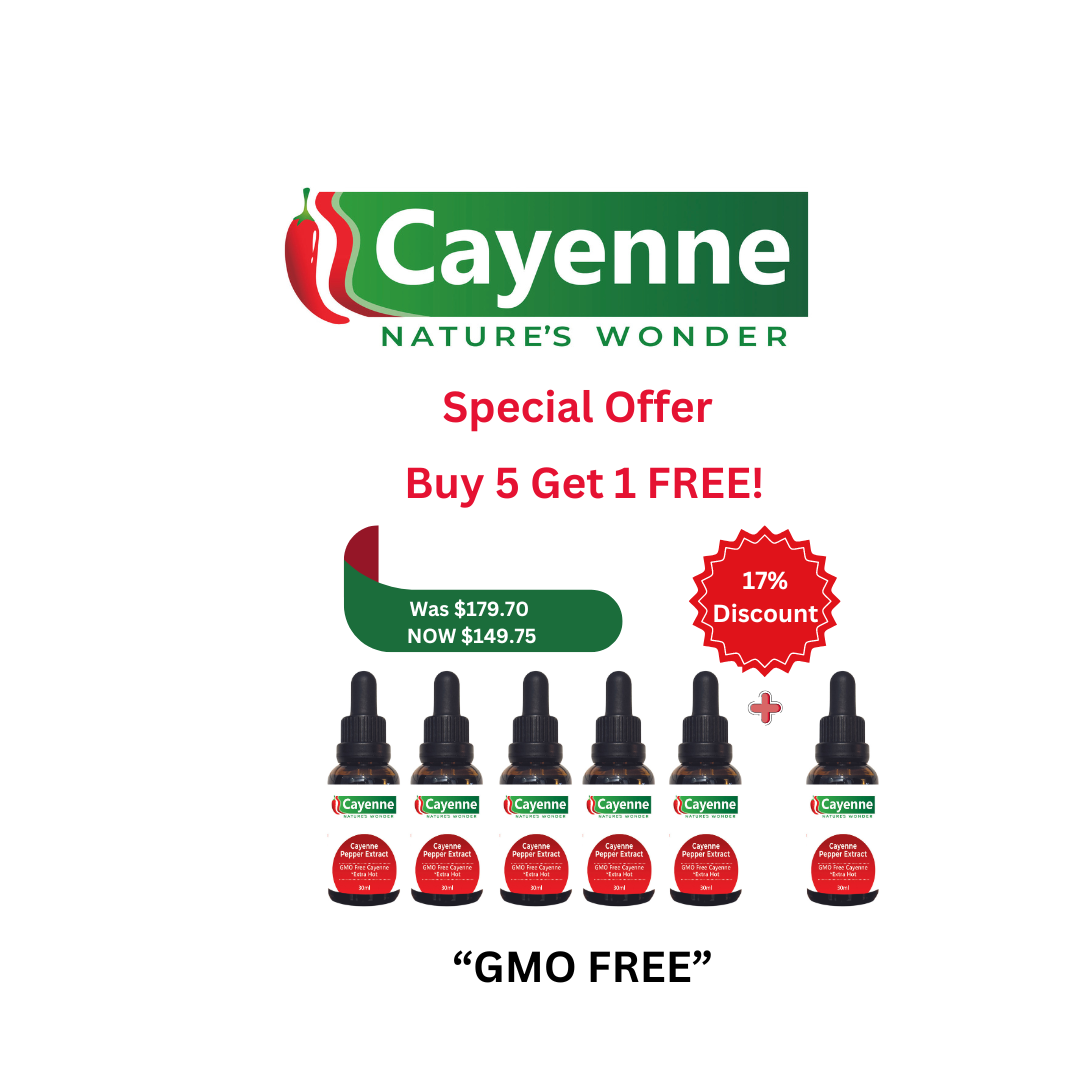 Buy 5 Get 1 FREE Cayenne Pepper Extract 30ml GMO FREE - EXTRA HOT! $149.75